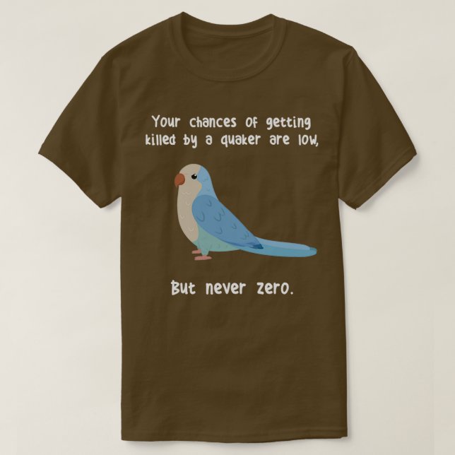 Niemals Zero Quaker Parrot T-Shirt (Design vorne)