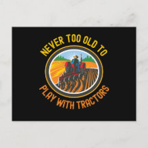 Niemals zu alt, um mit Traktoren zu spielen