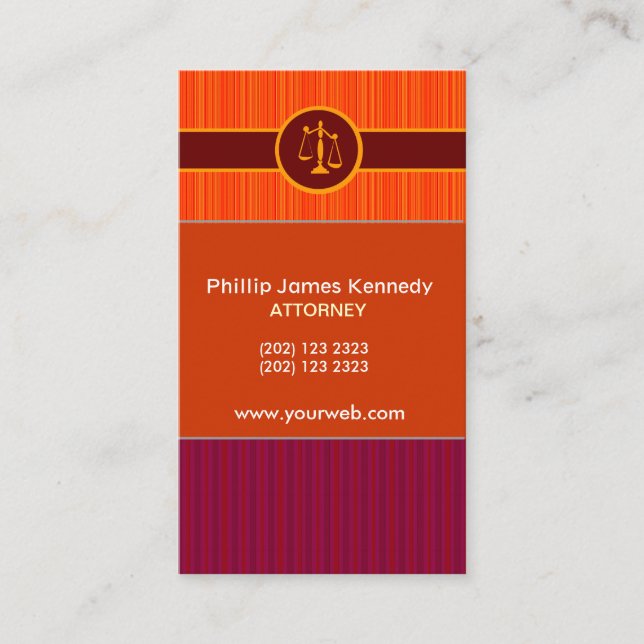 Niemals zu MUch Stripes    Anstellung eines Anwalt Terminkarte (Vorderseite)