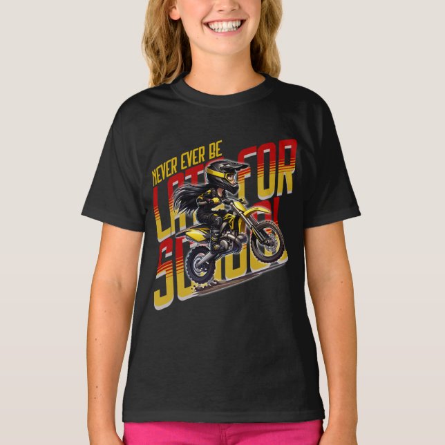 Niemals zu spät für die Schule T-Shirt (Vorderseite)