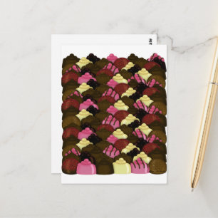 Niemals zu viel Schokolade - Valentinstag Süßigkei Postkarte