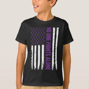 Niemand fliegt allein Lila Ribbon Alzheimer Aware T-Shirt