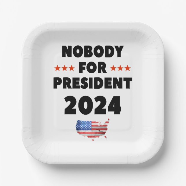 Niemand für Präsident 2024 Pappteller (Vorderseite)