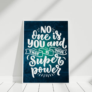 Niemand ist du Motivationszitat Wandkunst Poster