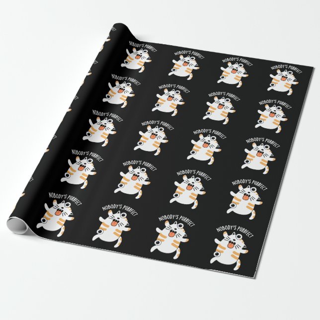 Niemand ist für die Funny Cat Pun Dark BG Geschenkpapier (Ungerollt)