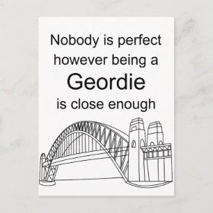 Niemand ist perfekt - ein Geordie zu sein ist nah  Postkarte