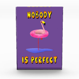 Niemand ist perfekt - Flamingo mit Schwimmring Fotoblock