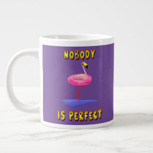 Niemand ist perfekt - Flamingo mit Schwimmring Jumbo-Tasse