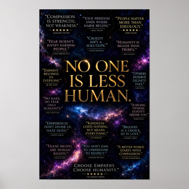 Niemand ist weniger menschlich poster (Vorne)