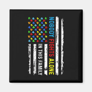 Niemand kämpft allein amerikanisches Flag Puzzle A Magnet