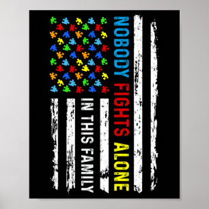 Niemand kämpft allein amerikanisches Flag Puzzle A Poster