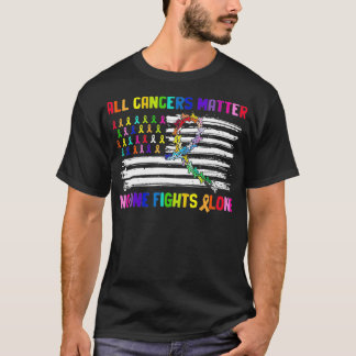 Niemand kämpft allein gegen Krebs US-Flagge T-Shirt