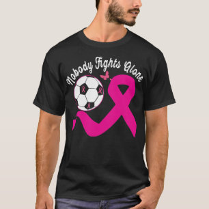 Niemand kämpft allein mit rosa Fußball Brest er T-Shirt