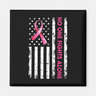 Niemand kämpft Brustkrebs allein mit rosa Ribbon A Magnet