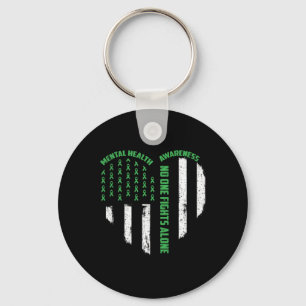 Niemand kämpft gegen die US-Flagge Herz allein psy Schlüsselanhänger