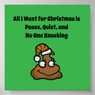 Niemand Klopft Lustiger Weihnachts-Kloto-Humor Poster