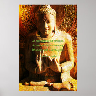 Niemand rette uns außer uns Buddha Quote Poster