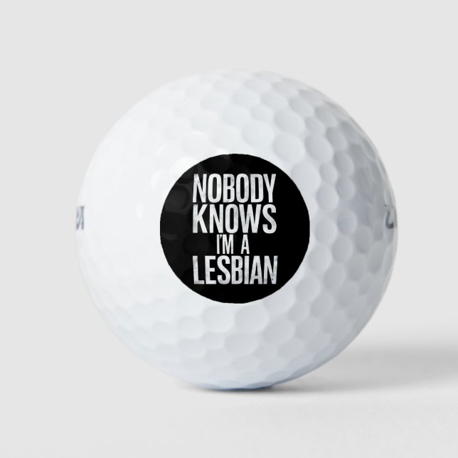 Niemand weiß, dass ich ein lesbischer Funny Gay Pr Golfball (Vorderseite)