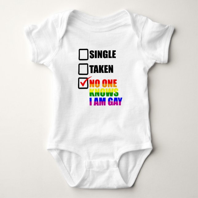 Niemand weiß, dass ich Gay LGBT Pride Monat LGBTQ  Baby Strampler (Vorderseite)