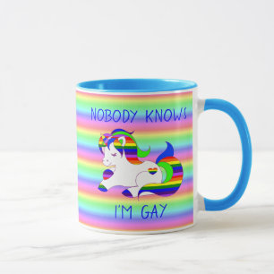 Niemand weiß, dass ich Gay Rainbow LGBT Spaß Tasse