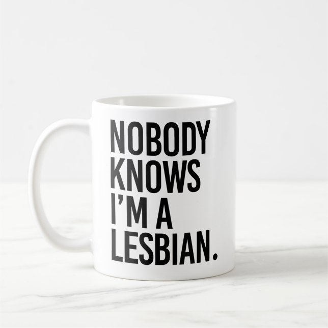 Niemand weiß, dass ich lesbisch bin kaffeetasse (Links)