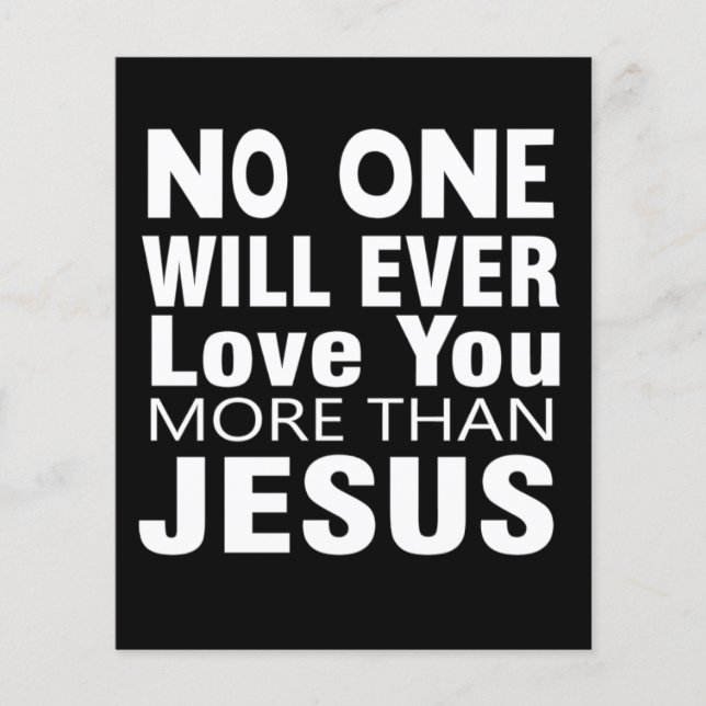 Niemand wird dich je mehr als Jesus Liebe haben   Flyer (Vorne)