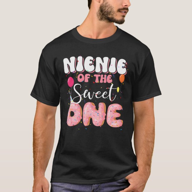 Nienie of the Birthday One Doughnut 1St Familie B- T-Shirt (Vorderseite)