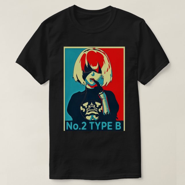 Nier Automata 2B    T-Shirt (Design vorne)