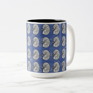 Nieren, blau zweifarbige tasse