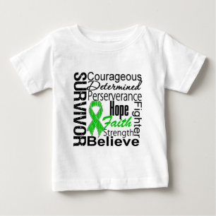 Nieren-Krebs-Überlebend-Collagen-Grün Baby T-shirt