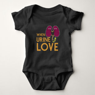 Nieren-Shirt wenn Urin-Liebe-Nieren-Spaß Baby Strampler
