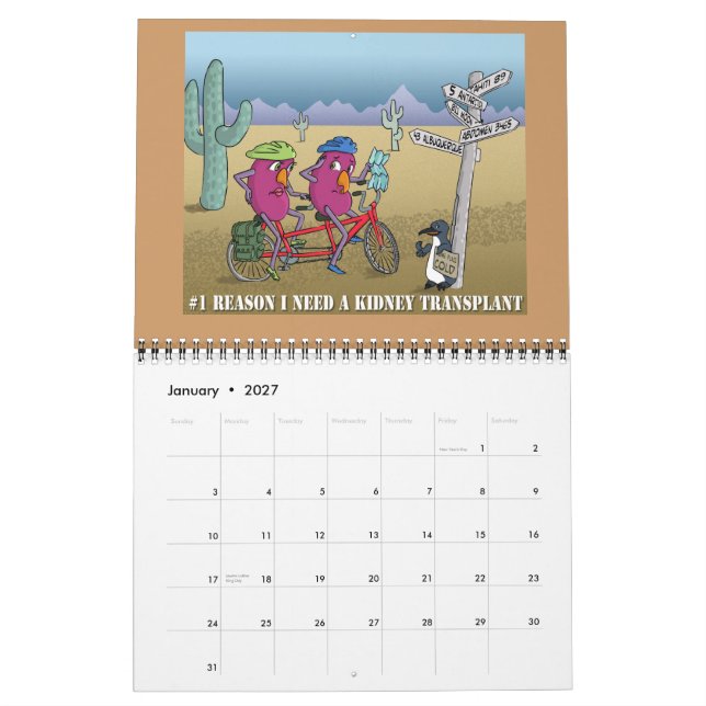Nieren-Sorgfalt-Kalender Kalender (Jan 2027)