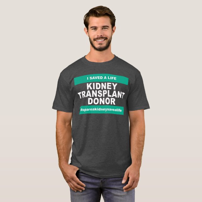 Nieren-Transplantations-Spender - dunkle Farbe T-Shirt (Vorne ganz)