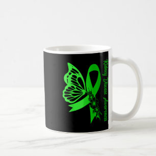 Nierenerkrankung Bewusstsein Grüner Ribbon Butterf Kaffeetasse