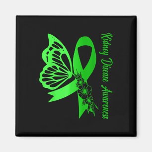 Nierenerkrankung Bewusstsein Grüner Ribbon Butterf Magnet