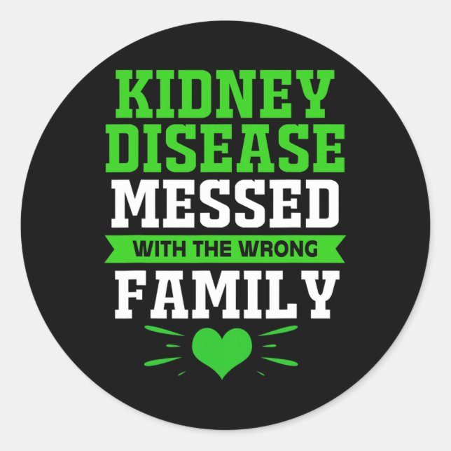 Nierenerkrankung, die von der falschen Familie aus Runder Aufkleber (Vorderseite)
