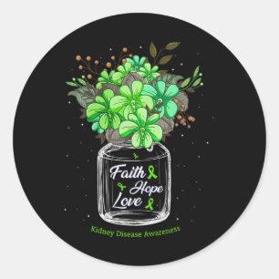 Nierenerkrankung Glaube Liebe Hoffnung Blume Jar A Runder Aufkleber