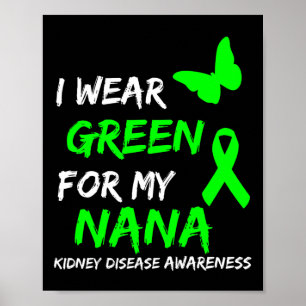Nierenerkrankung Ich trage Grün für meine Nana Rib Poster