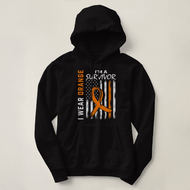 Nierenerkrankung Orange Ribbon Nierenkrebs Survivo Hoodie (Design vorne)