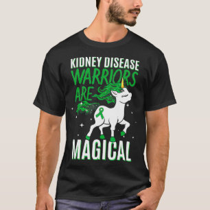 Nierenerkrankung Warrior Magical Unicorn Green T-Shirt
