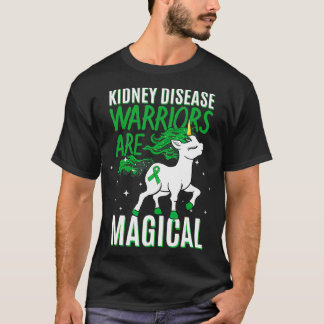 Nierenerkrankung Warrior Magical Unicorn Green T-Shirt