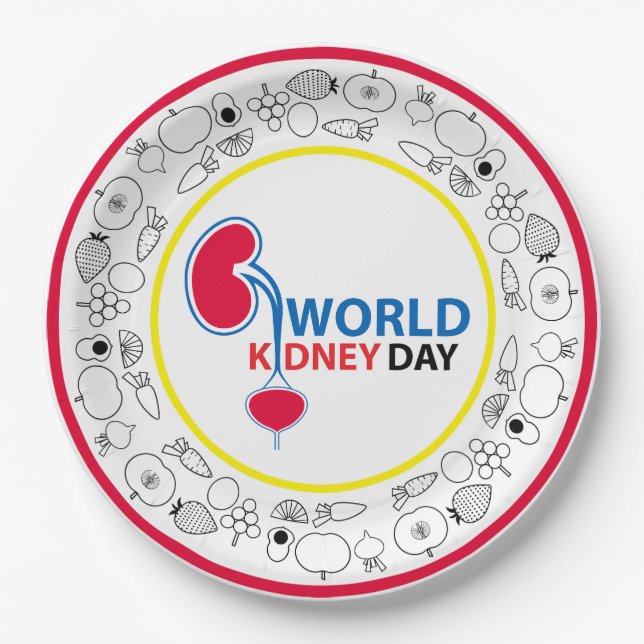 Nierengesundheit für alle überall auf der Welt Pappteller (Vorderseite)