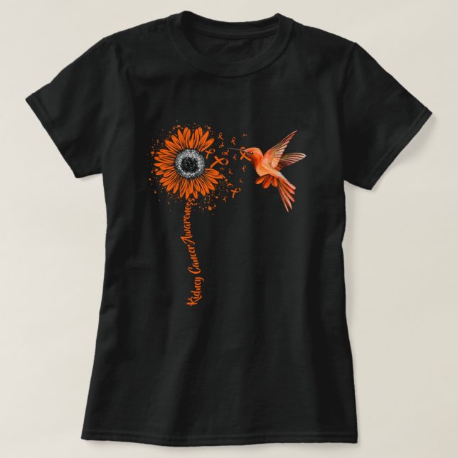Nierenkrebs Bewusstsein Sonnenblume T-Shirt (Design vorne)