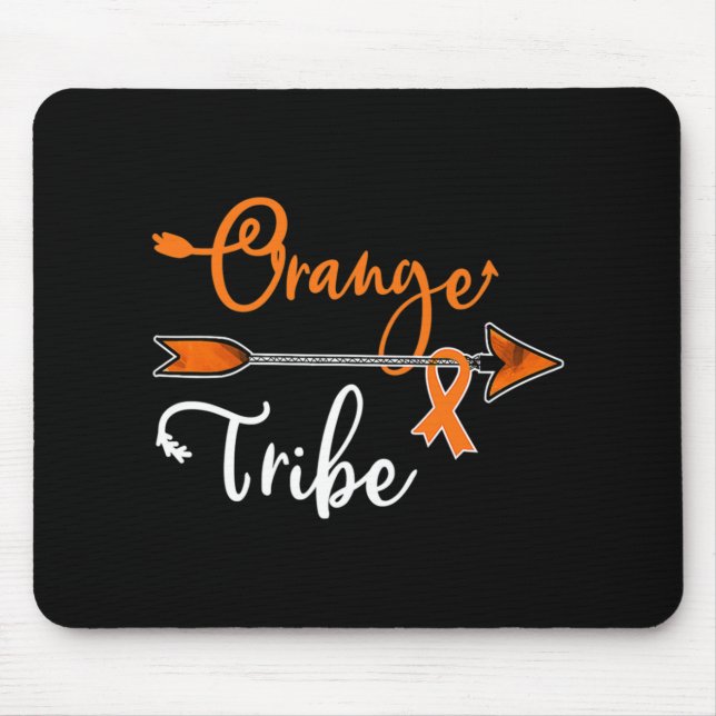 Nierenleukämie Krebsbewusstsein Orange Ribbon Tri Mousepad (Vorne)