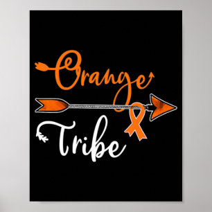 Nierenleukämie Krebsbewusstsein Orange Ribbon Tri Poster