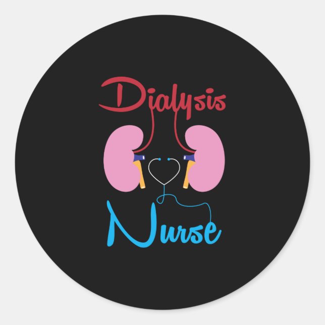 Nierenteam Nephrologie Dialysis Registered Nurse Runder Aufkleber (Vorderseite)