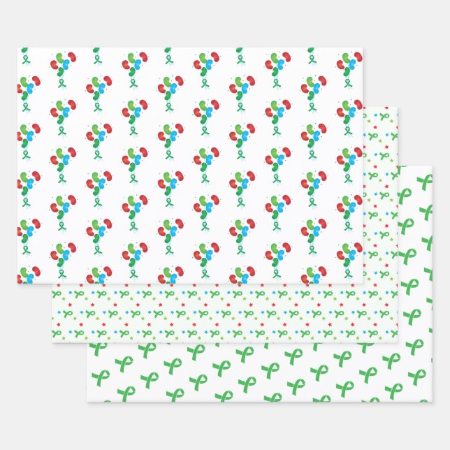 Nierentransplantation farbenfroh geschenkpapier set (Set)