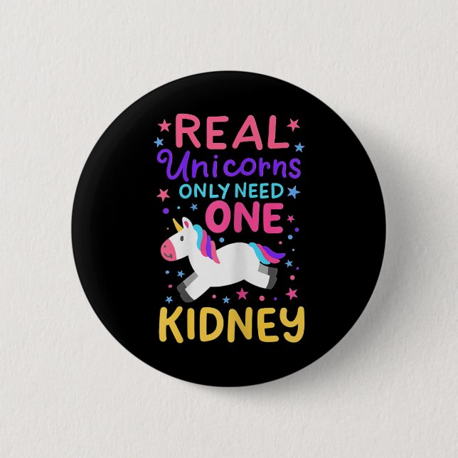 Nierentransplantation Nierenchirurgie Cute Unicorn Button (Vorderseite)
