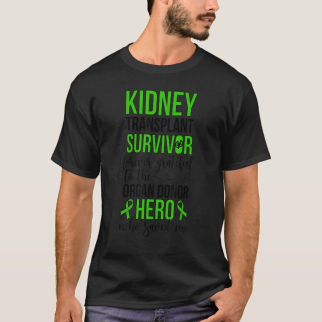 Nierentransplantation Survivor Organ Spender Niere T-Shirt (Vorderseite)