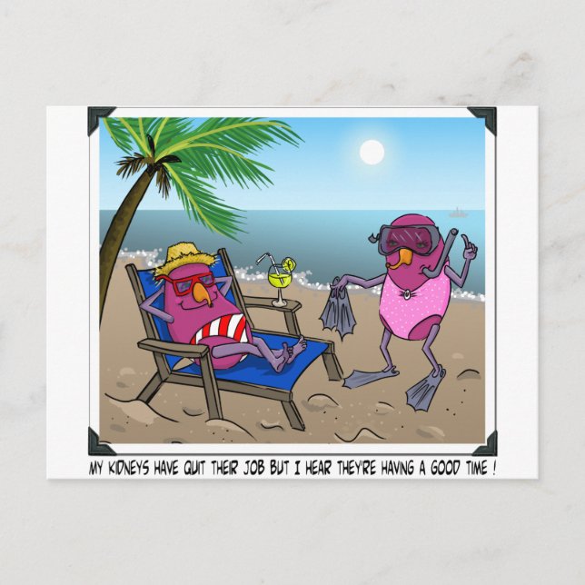 Nierenversagen Spaß Postkarte (Vorderseite)